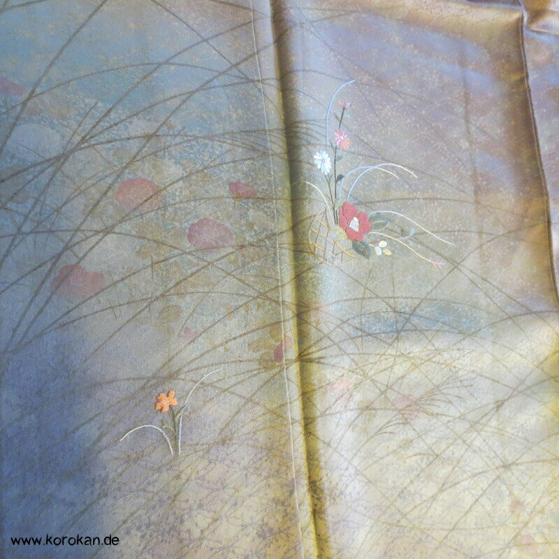 gewebtes Shippo Homongi Kimono, Bokashi Farbverlauf, Stickerei