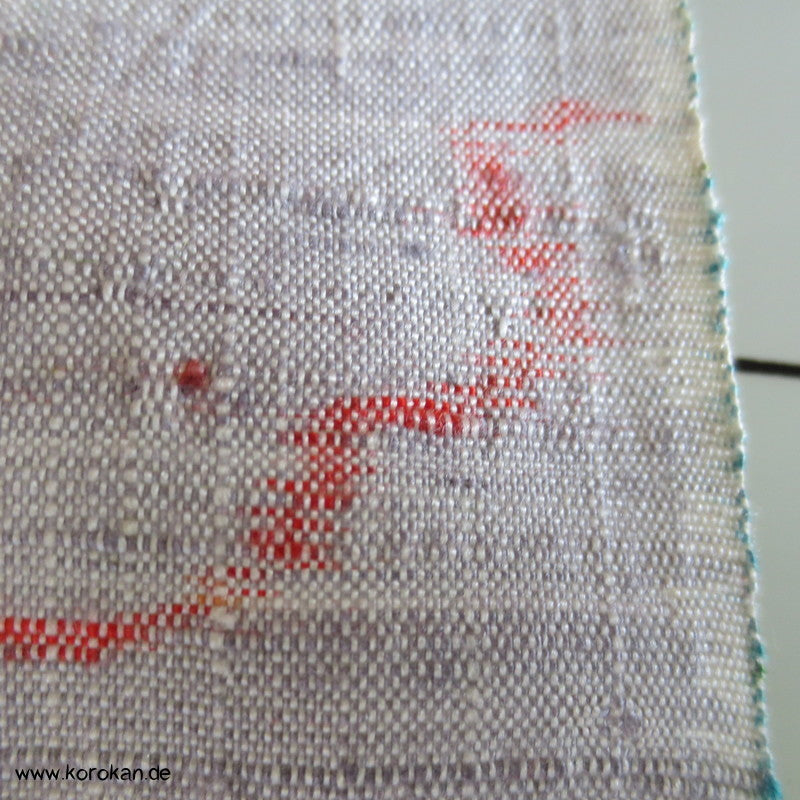 silbergrau mit Kasuri Spiegeln Kimono Seiden Tsumugi