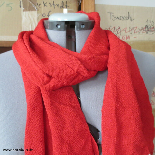Obiage Kimonotuch feuerrote Crepe Seide