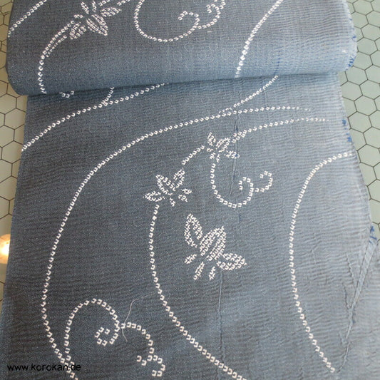 Flusswellen Itajime Shibori, Yukata Stoff, Baumwoll Krepp