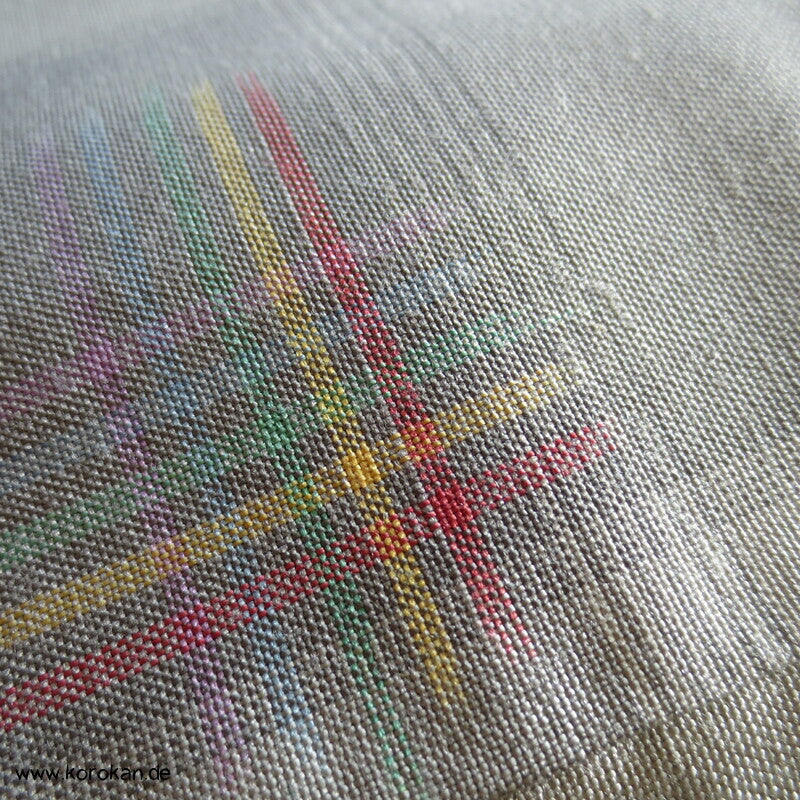 abstrakte Blüten Kasuri Tsumugi Seiden japanischer Alltags Kimono