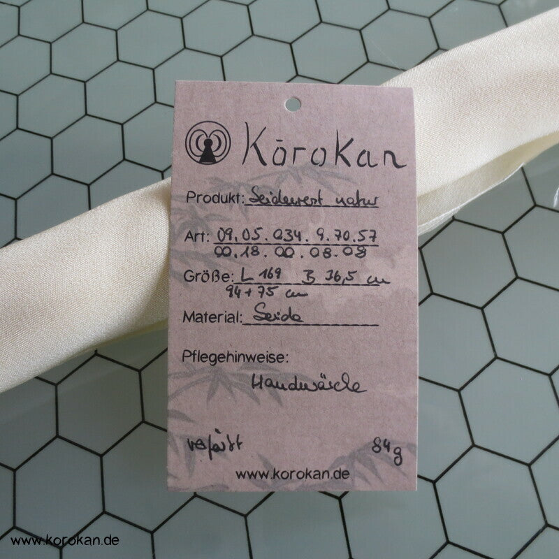 Kimono Seidenrest schlichte natur Honan Seide