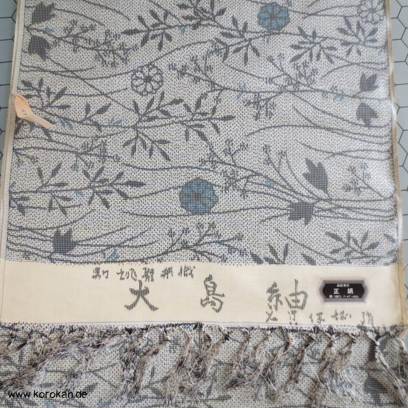 Wiesenmuster von beiden Webkanten Kasuri Tsumugi Kimono Seide