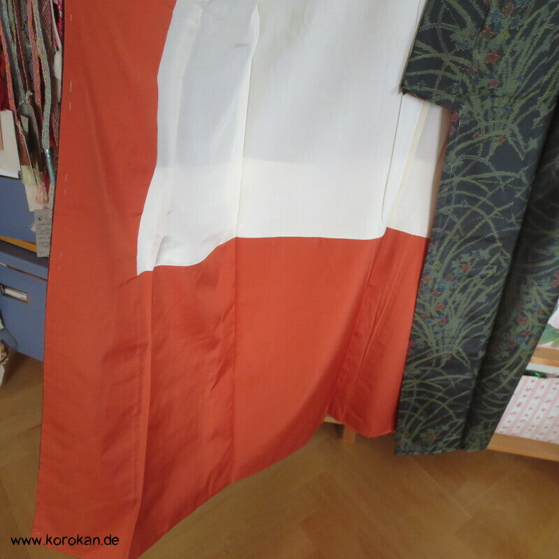 Blumenbüschel Kasuri garngefärbter Tsumugi Seiden Kimono
