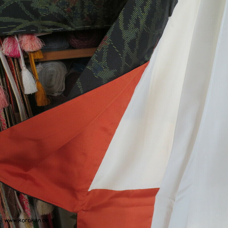 Blumenbüschel Kasuri garngefärbter Tsumugi Seiden Kimono