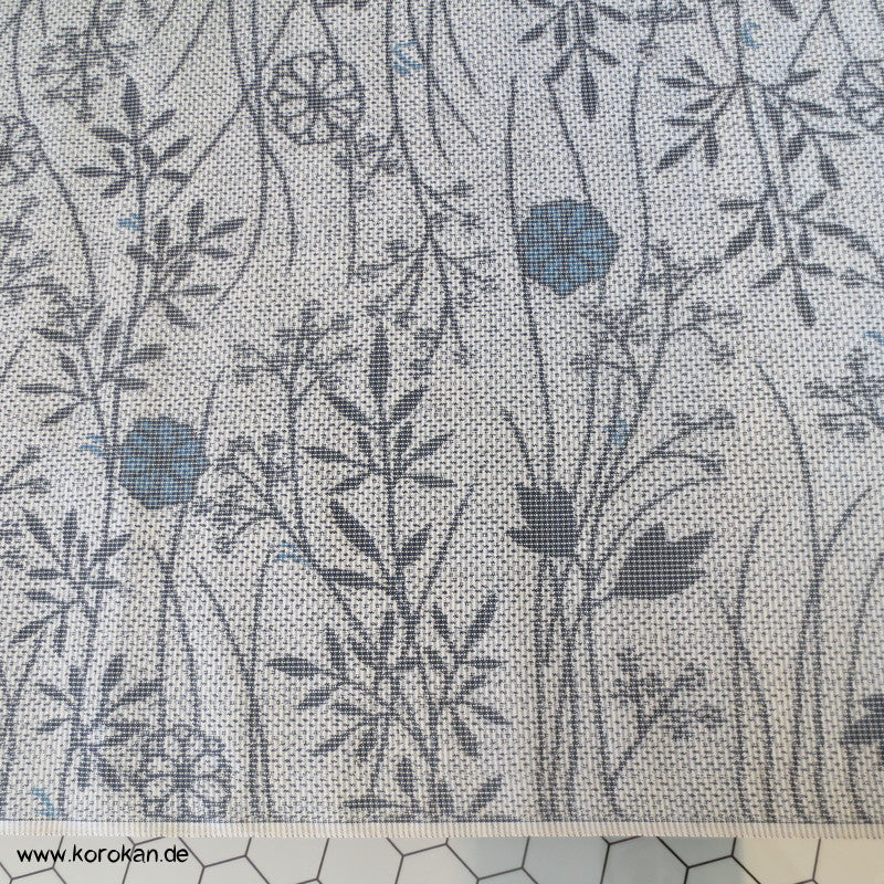 Wiesenmuster von beiden Webkanten Kasuri Tsumugi Kimono Seide