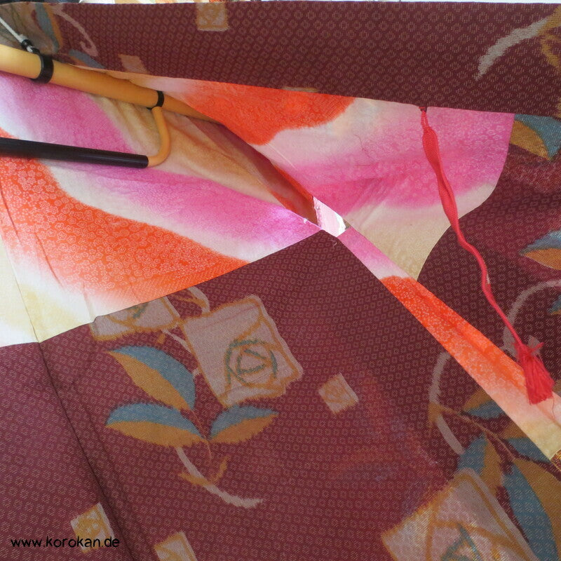quadratische Morris Rosen Kimono Haori Jacke, Seiden Jacquard