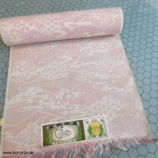 Wolle / Seide Kettkasuri Kreppgewebe Kimono Stoffrolle