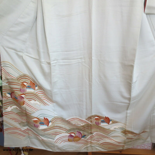 Mandarinenten, goldbestickt Iro Tomesode Kimono