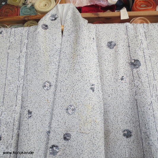 Schneesturm Komon Seidendamast Kimono