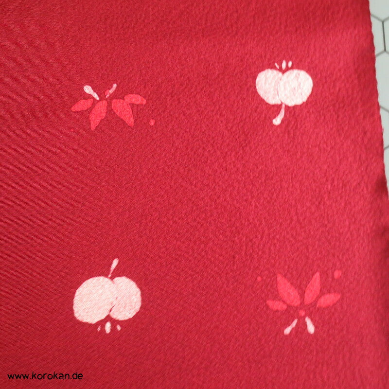 Bambus, Persimmon Kimono Chirimen Crepe Seide