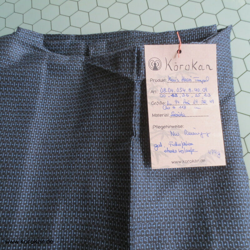 Tempelfutter blaues Kikko Kasuri Seiden Tsumugi Haori