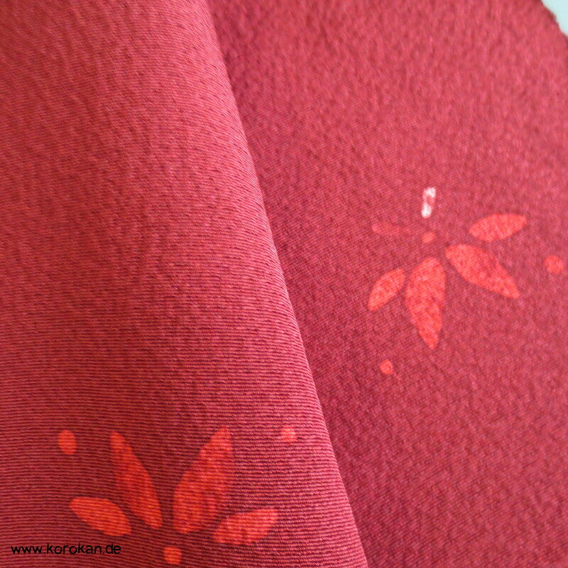 Bambus, Persimmon Kimono Chirimen Crepe Seide