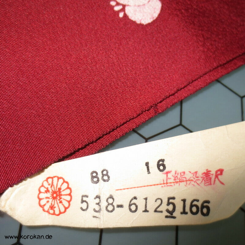Bambus, Persimmon Kimono Chirimen Crepe Seide