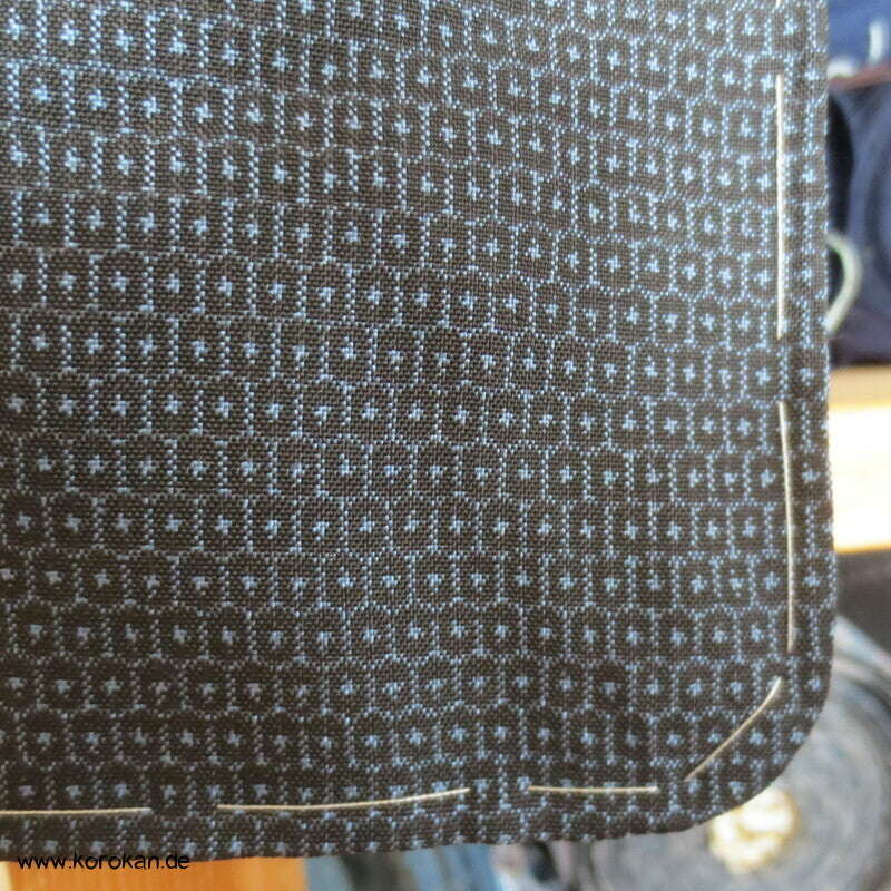 blau hellblaue Tsumugi Seiden Kasuri Haori, Bildfutter