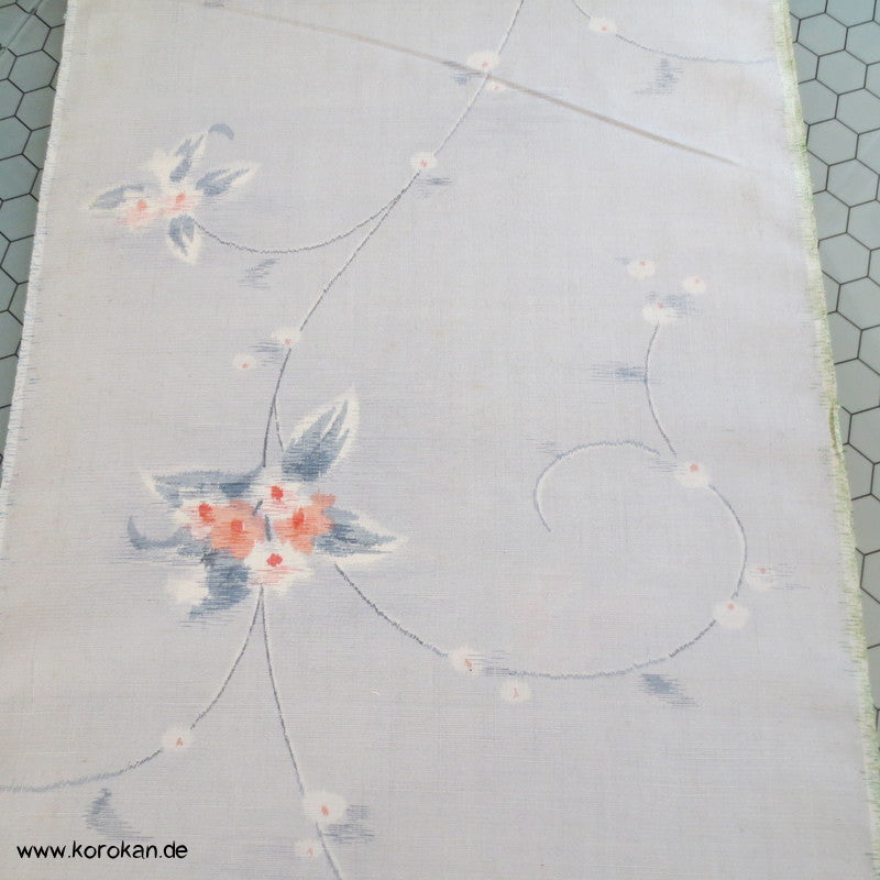Blumenranken Kasuri Tsumugi Kimono Seide