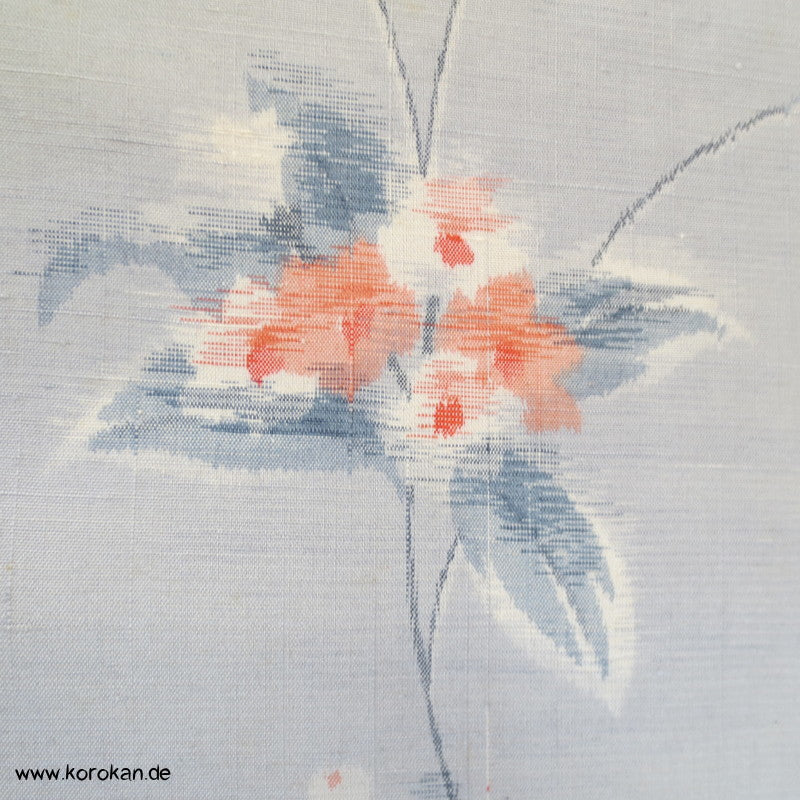 Blumenranken Kasuri Tsumugi Kimono Seide