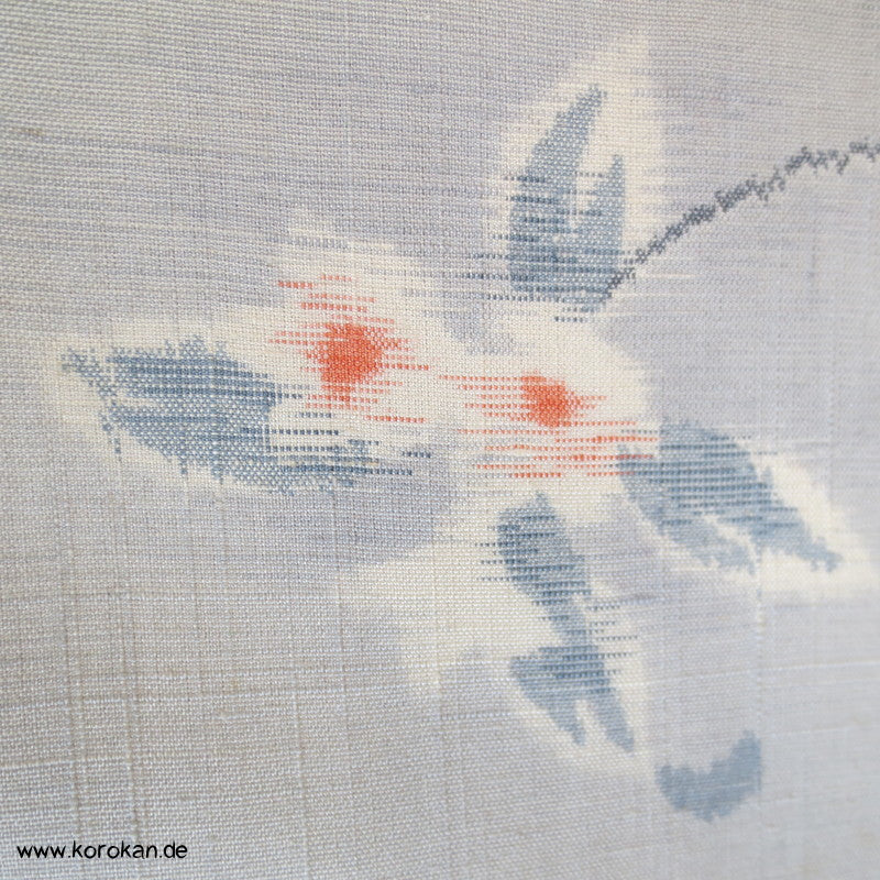 Blumenranken Kasuri Tsumugi Kimono Seide