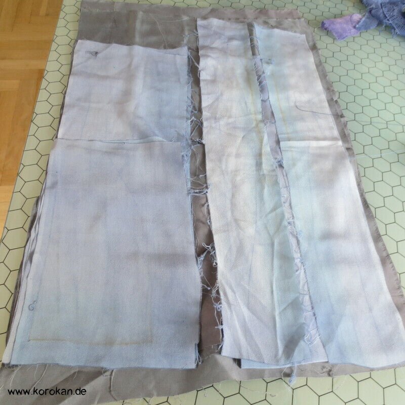 indigoblaue Kimono Seiden Stoffreste Beutel