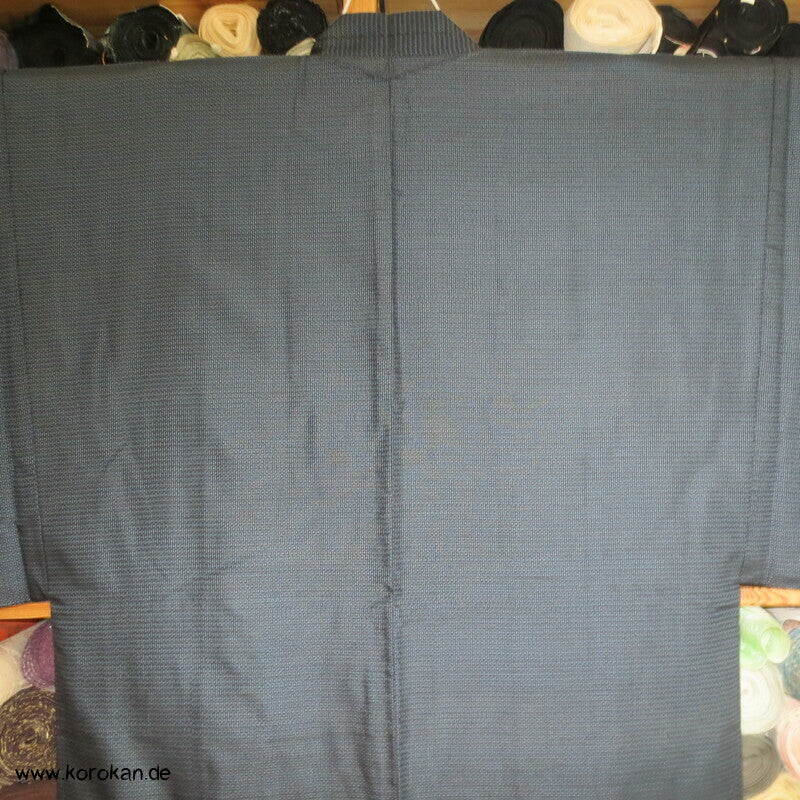 blau hellblaue Tsumugi Seiden Kasuri Haori, Bildfutter