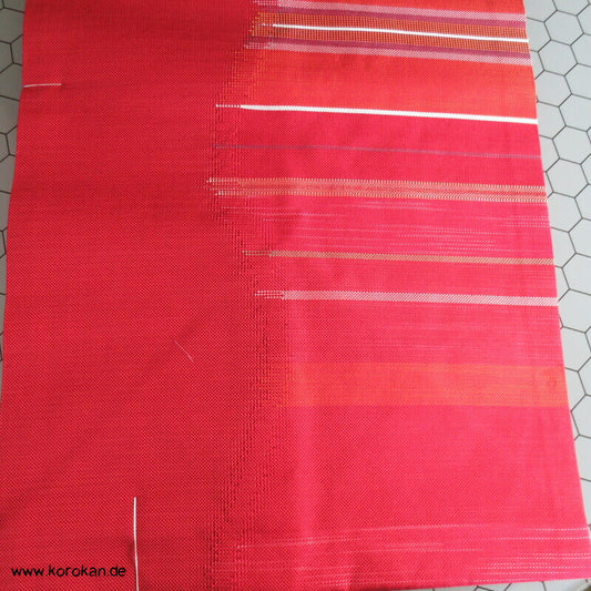 Seiden Nagoya Obi, originalgeheftet, seitliche Streifen