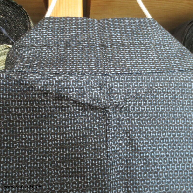 blau hellblaue Tsumugi Seiden Kasuri Haori, Bildfutter