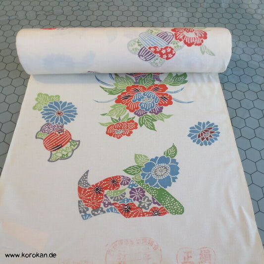 Blumenvasen Kimono Chirimen Crepe Seide