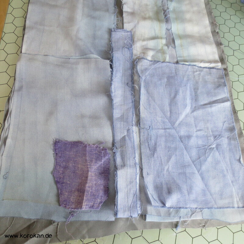 indigoblaue Kimono Seiden Stoffreste Beutel