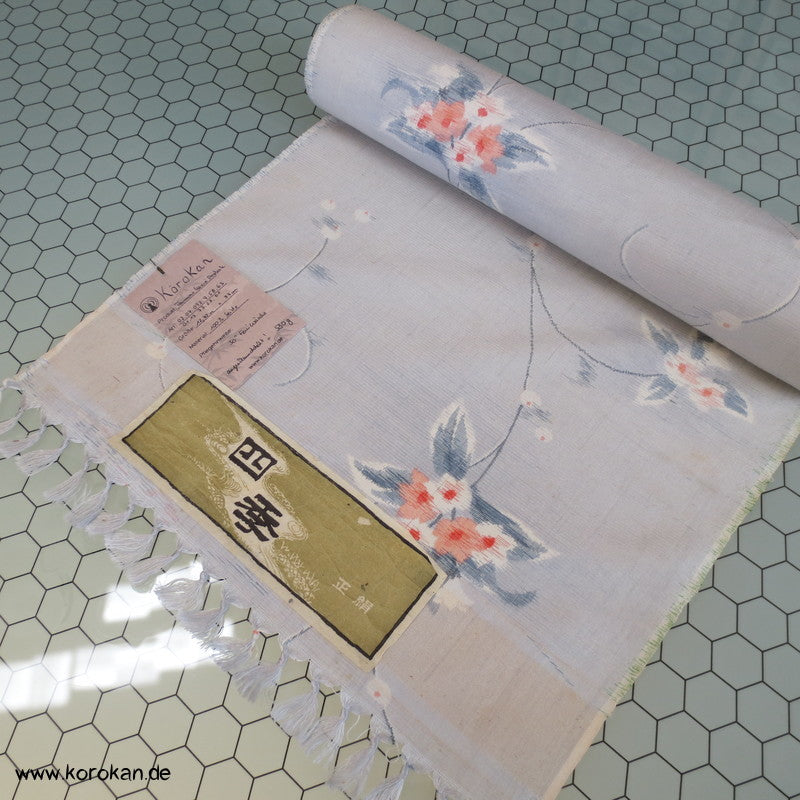 Blumenranken Kasuri Tsumugi Kimono Seide