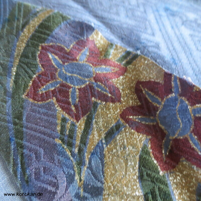 indigoblaue Kimono Seiden Stoffreste Beutel