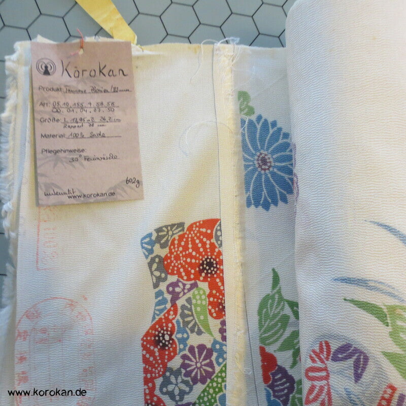 Blumenvasen Kimono Chirimen Crepe Seide