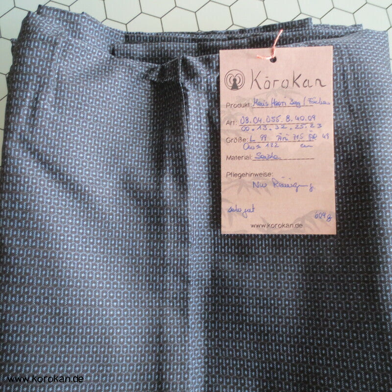 blau hellblaue Tsumugi Seiden Kasuri Haori, Bildfutter