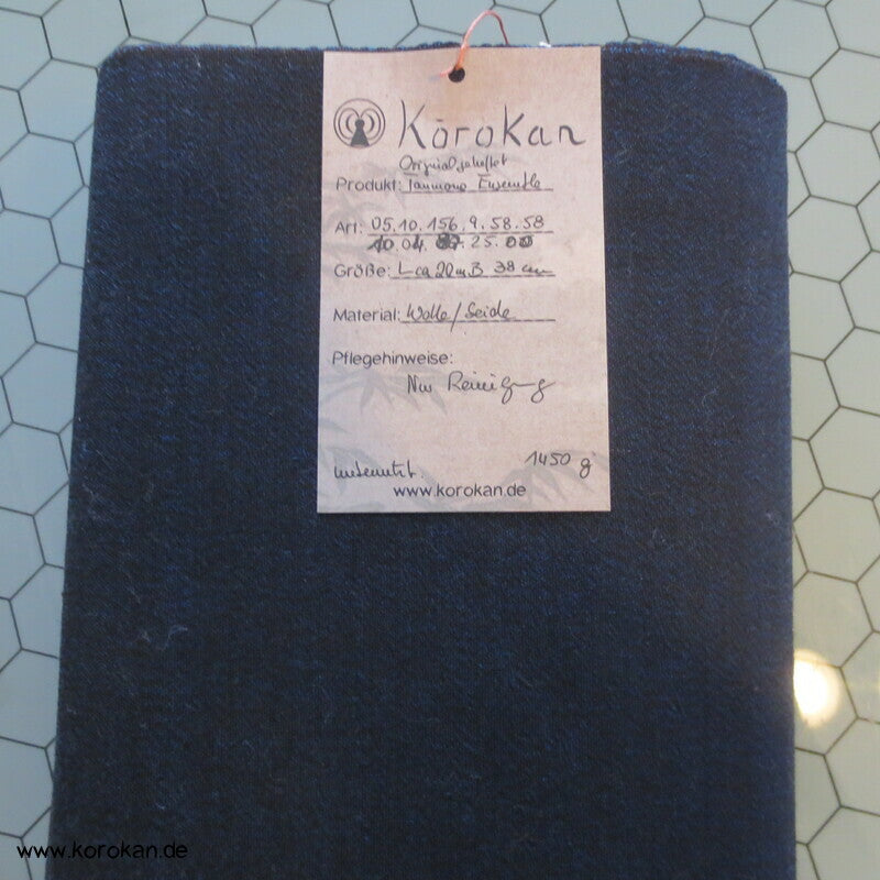 blau schwarze Wolle / Seide Männer Kimono Ensemble Tanmono