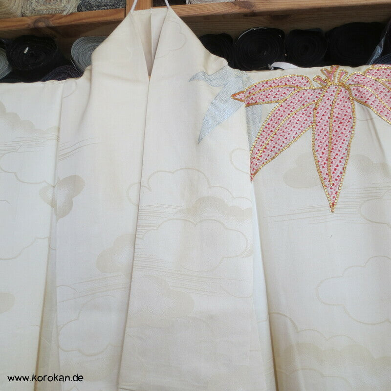 Bambus, Shibori Applikationen, goldbestickt Chu Furisode