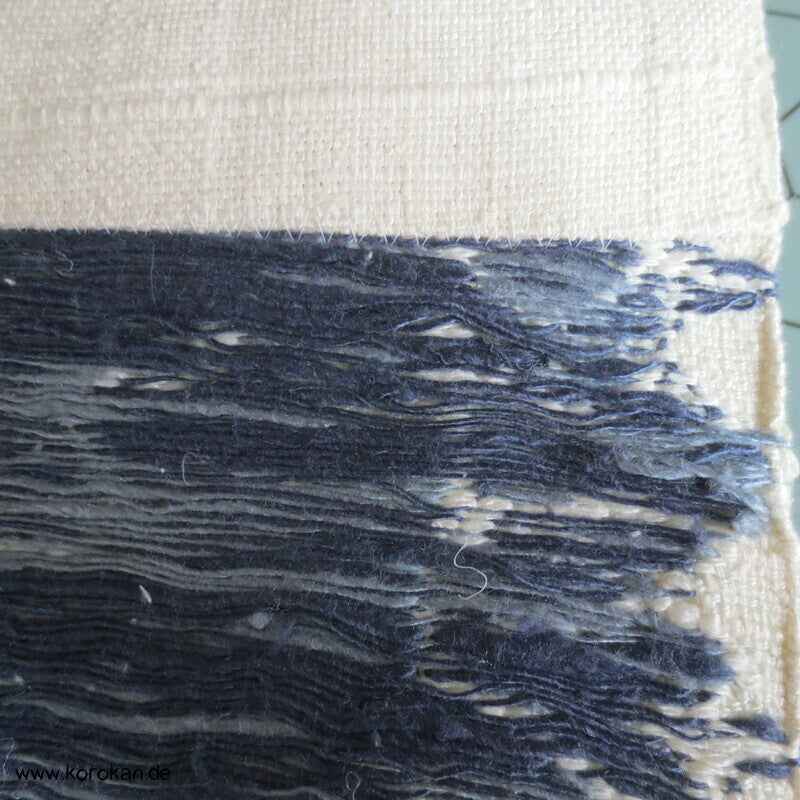 blaue Weinblätterranken Mawata Tsumugi Nagoya Obi