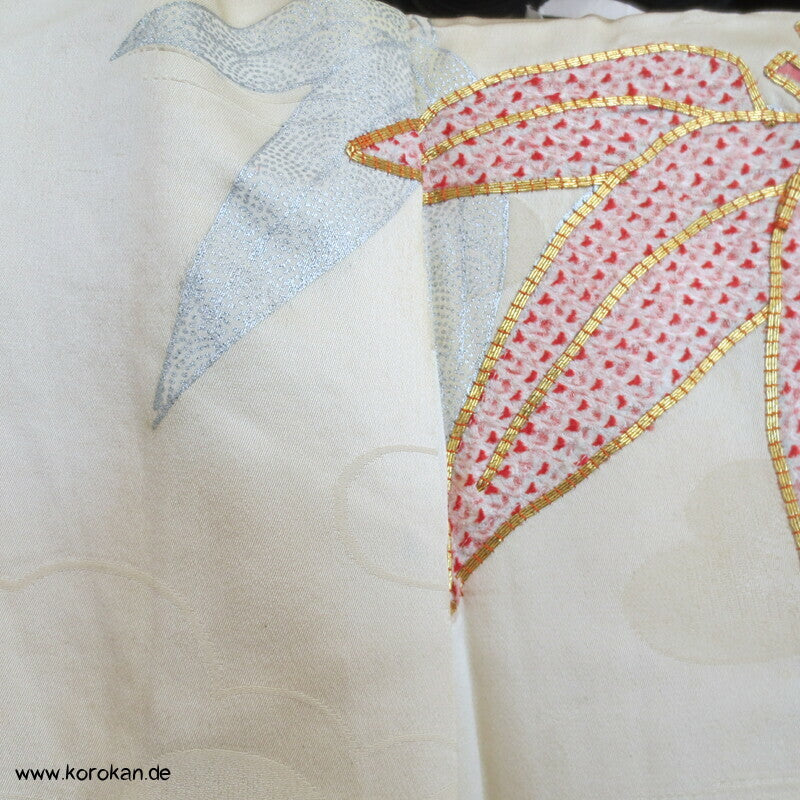 Bambus, Shibori Applikationen, goldbestickt Chu Furisode