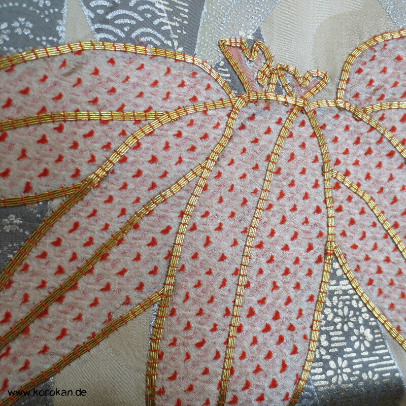 Bambus, Shibori Applikationen, goldbestickt Chu Furisode