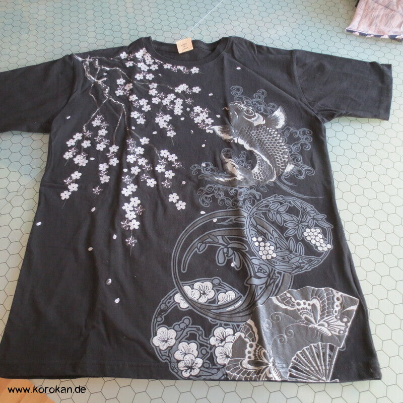 T Shirt mit Koi Print mit Glitzer