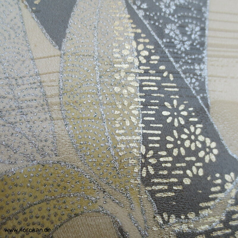 Bambus, Shibori Applikationen, goldbestickt Chu Furisode