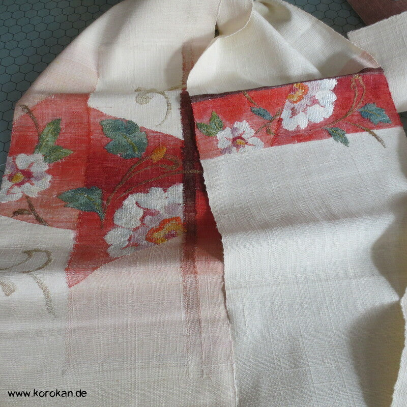 Blüten Nagoya Obi grob handgewebte Seide