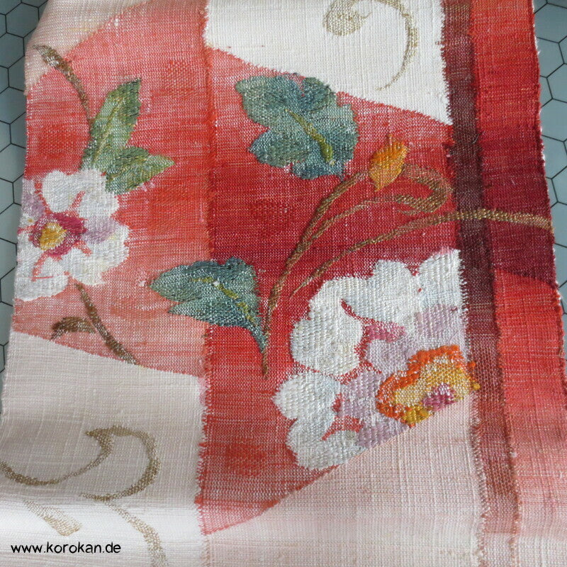 Blüten Nagoya Obi grob handgewebte Seide