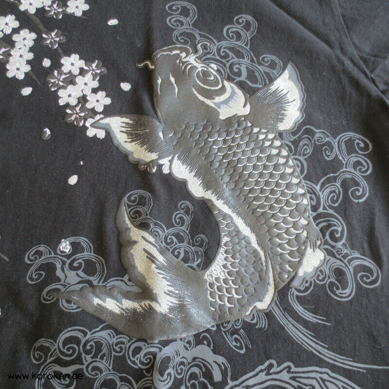 T Shirt mit Koi Print mit Glitzer