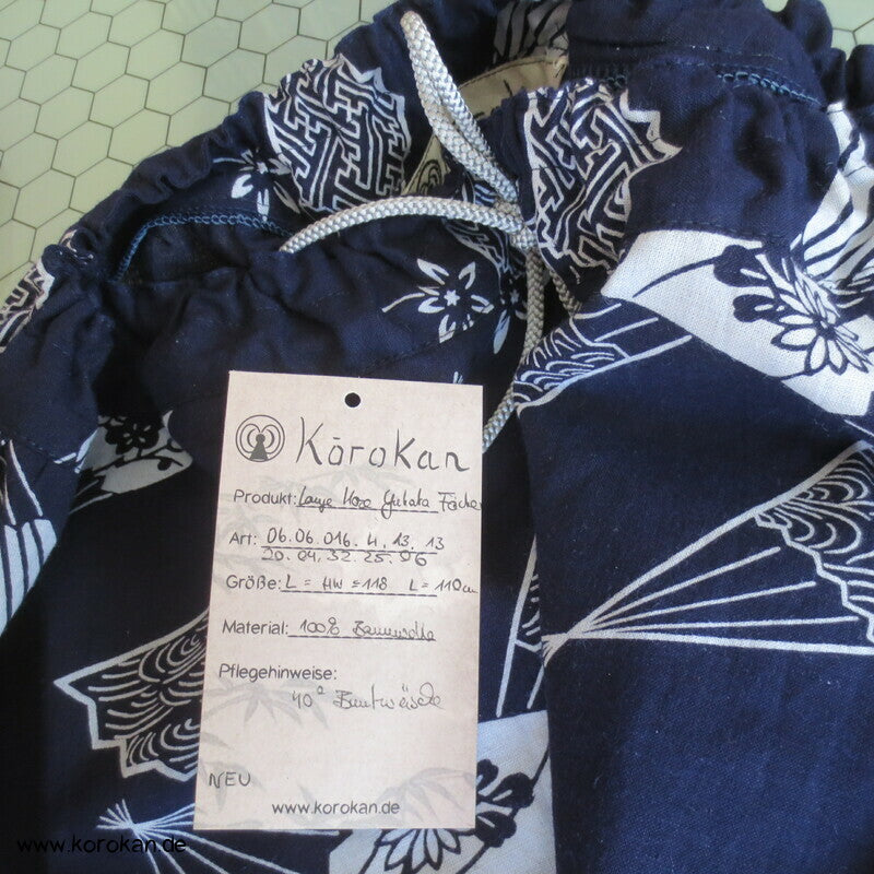 Hose aus Yukata Kimono Baumwolle mit Gummizug und Durchzugband, Gr. L