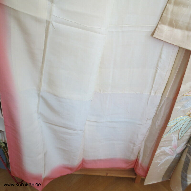 Bambus, Shibori Applikationen, goldbestickt Chu Furisode