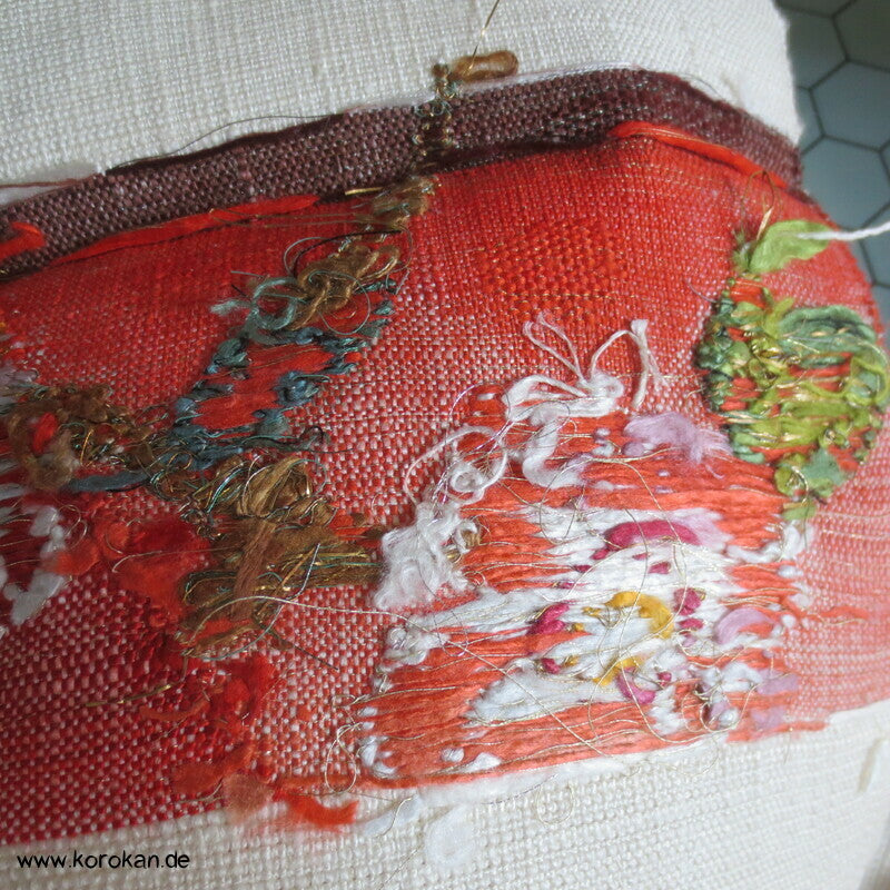 Blüten Nagoya Obi grob handgewebte Seide