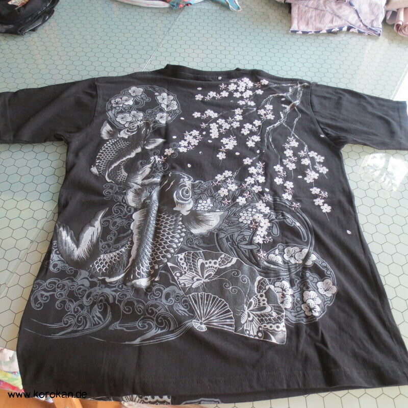 T Shirt mit Koi Print mit Glitzer