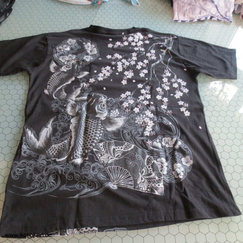 T Shirt mit Koi Print mit Glitzer