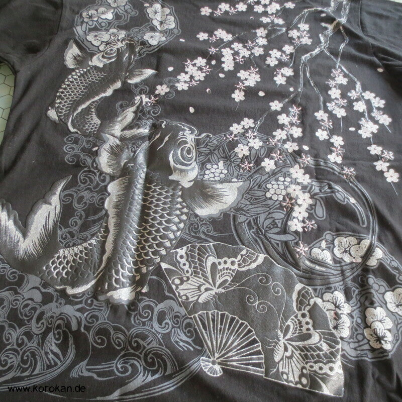 T Shirt mit Koi Print mit Glitzer