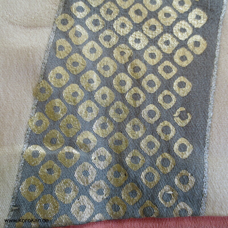 Bambus, Shibori Applikationen, goldbestickt Chu Furisode