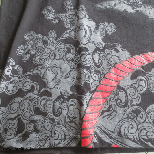 Polo Shirt mit Koi Print mit Glitzer